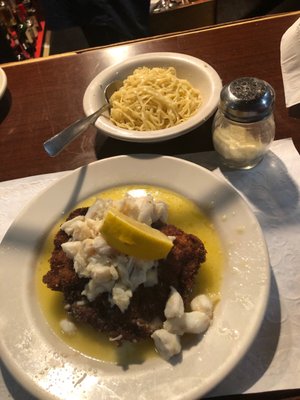 Tender veal stuffed with mozzarella, breaded and fried, topped with TONS of jumbo lump crabmeat, and lemon butter sauce.