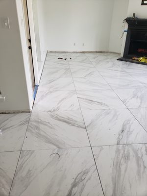 33"×33" porcelain tile