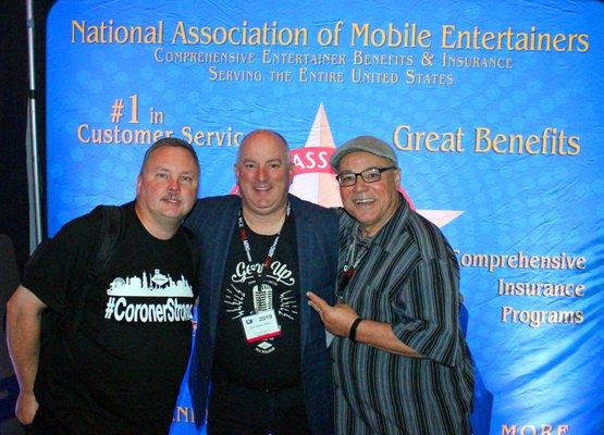 Joe (Eye Chart) Staniszewski, Rob Peters and Ray Martinez at the DJ Expo.