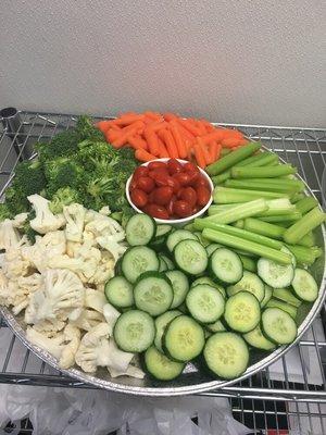 Vegetable platter ready to go.