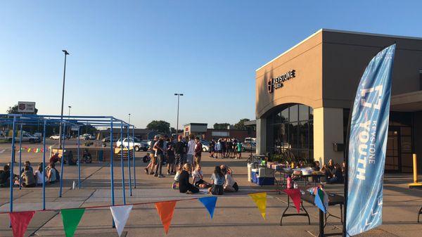 Keystone Youth Fall Kickoff event in the parking lot.