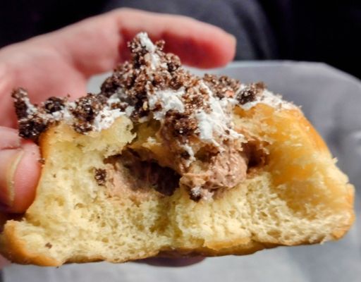 Inside of a Cookie and Cream Doughnut!