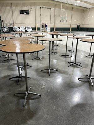 Rented 27 bar stool tops for an event