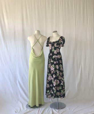 Magic moment slip dress and summer garden floral midi dress.