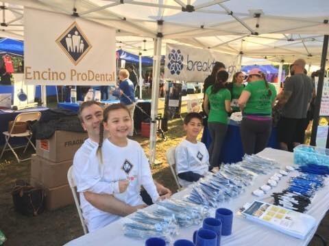 Dr. Beisel and family at Encino Victory Run supporting the victims of domestic violence.