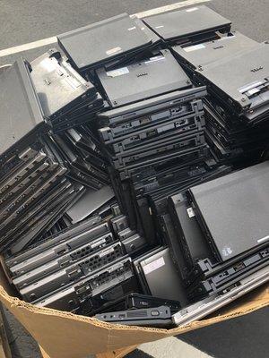 Do you have laptops to recycle or sell free hard drive destruction