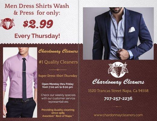 EVERY THURSDAY $2.99 MEN DRESS SHIRTS