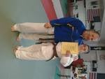 Anthony and Sensei James at Anthony's 2nd degree brown belt test....