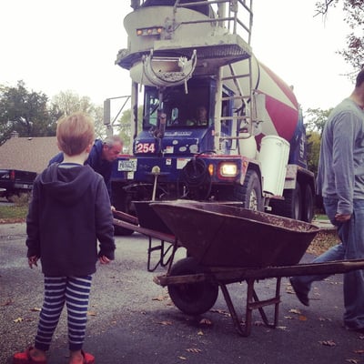 Our concrete arrived on time!