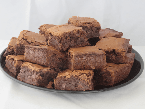 Seduction straight from the oven! Rich, dark, and chocolaty, our brownie recipe uses cocoa powder, semi-sweet chocolate morsels, and butter.