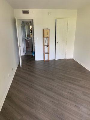 Newly Installed laminate floor and doors.