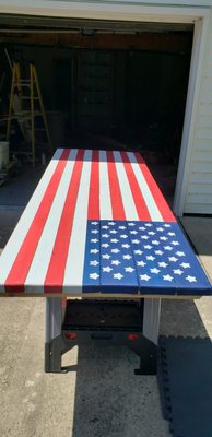 American flag picnic tables