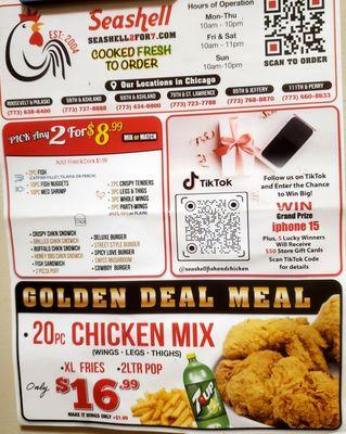 Menu Front Side