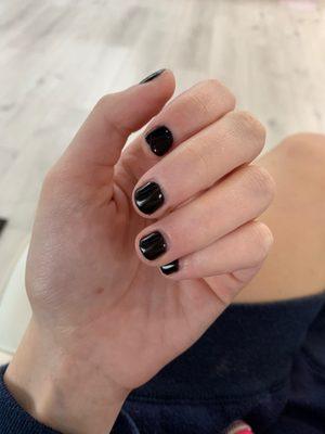 My black gel nails