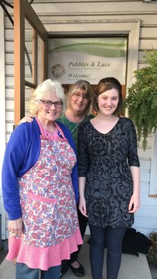 Ruth, Becky and Chelsea are the three generations who own and run Pebbles & Lace.