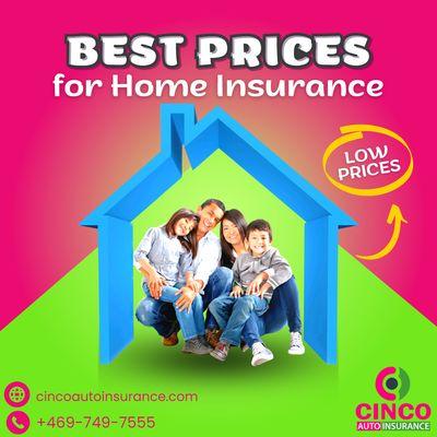 For Best Prices on your Home Insurance, reach us today and get a quote in minutes.