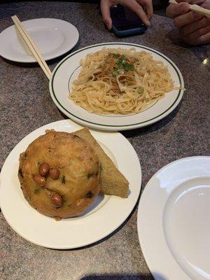 Taro cake, Oyster cake, Peanut Noodles