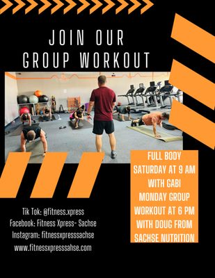 Our workout class information!