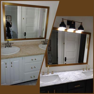 Vanity Upgrade with light relocation.