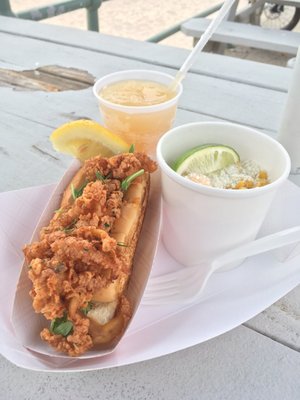 Clam roll and elote in a cup!