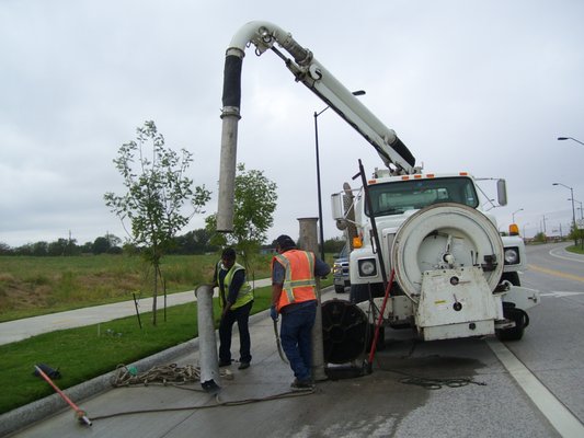 We clean sanitary sewer lines and storm sewer.