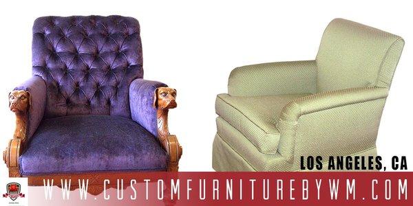 Chair upholster or reupholster in Los Angeles CA. Custom made chairs refinishing.