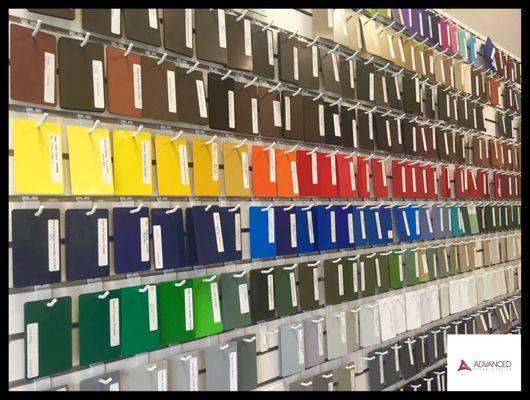 Powder coating comes in thousands of colors and a wide range of specialty effects.