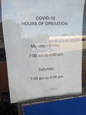 COVID-19 store hours