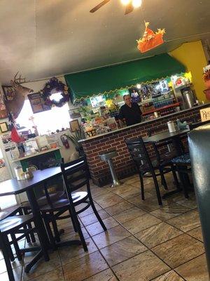 Traditional lunch counter with the ever present owner!