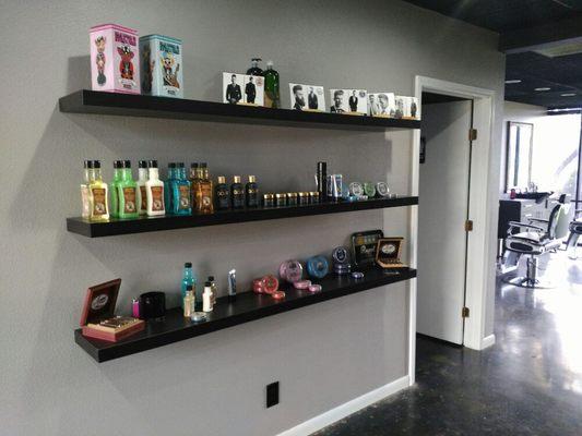 Retail space with quality men's grooming products you won't find at discount store's.