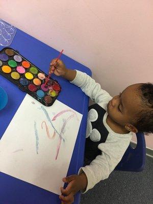 Toddler Class water painting