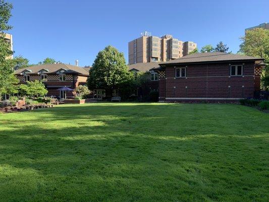 The courtyard looking towards the lodge.