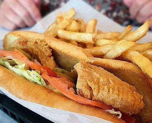 Flounder Po' Boy, $13.99