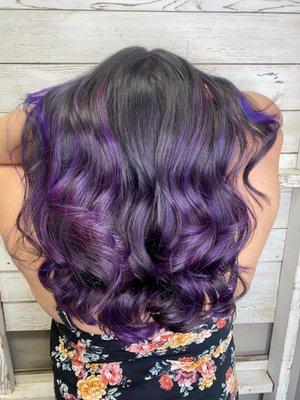 A few years ago I asked if she could dye my hair purple. This was the end result