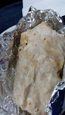 burrito out of the tin foil.