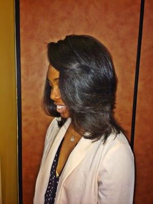 Full sewn install with minimal leave out! Natural looking and free flowing!