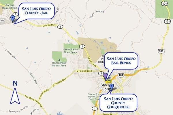 San Luis Bail Bonds Map