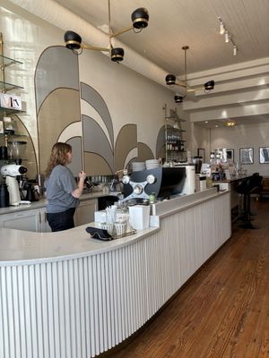 The interior of the coffee shop