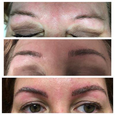 Microblading-before, the day of and touch up