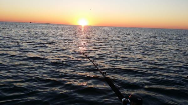 The sun was rising on the Chesapeake right as the charter began. Fishing kicked off about 20 minutes after this.