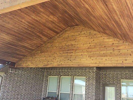 Tongue and groove patio cover ceiling