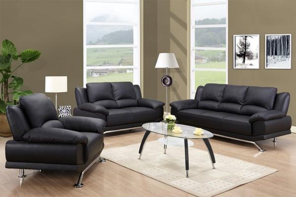 Black Bonded Leather Sofa and Loveseat - $1099