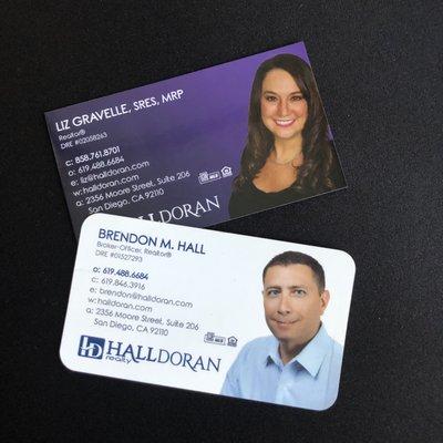 Here's their cards, but I would just check out their websites. www.lizgravelle.com www.halldoran.com