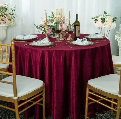 Burgundy Velvet Tablecloth