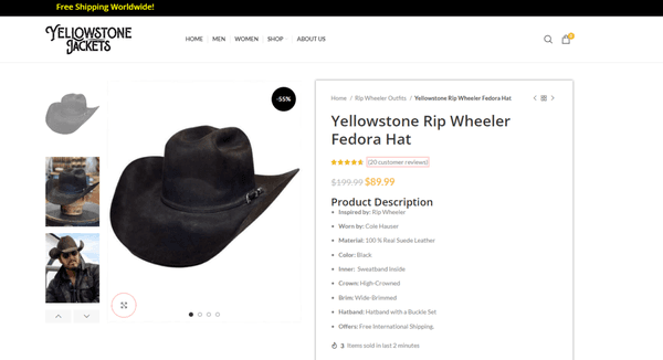 Want the same Hat inspired by the adventurous character Rip Wheeler from Yellowstone? Buy Rip Wheeler Hat now! | Free Shipping.