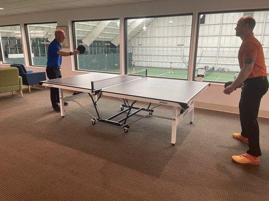 New Ping Pong table featuring the fitness instructors Bill & Evan