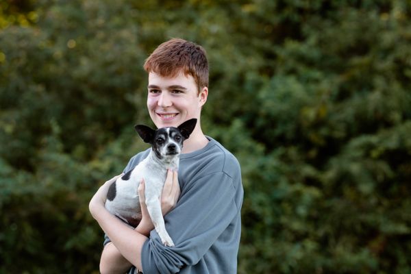 senior and dog photo