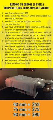 Therapeutic Massage Info postcard: BACK