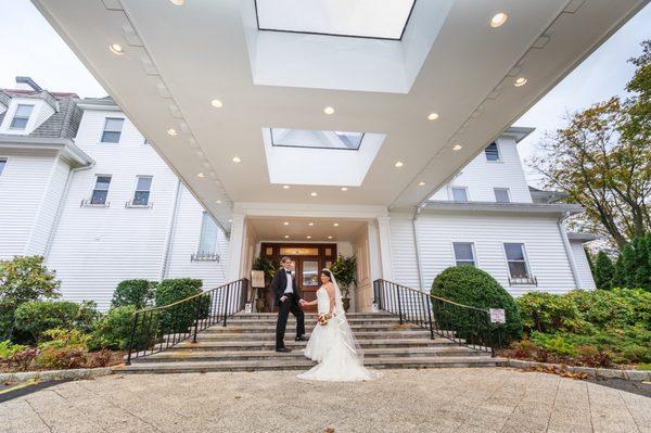 Gorgeous view at the front. We took great photos of our large family on the stairs