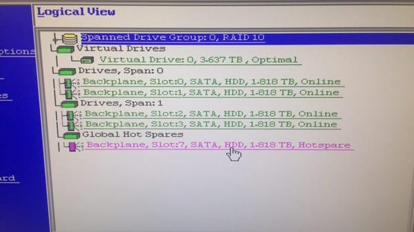 Setting up multiple hard drives in a server for redundancy and backup.